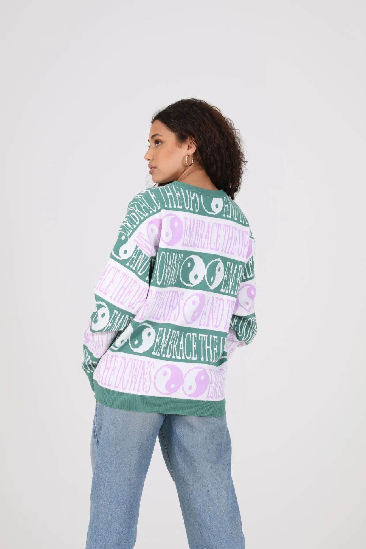 Women Daisy Street Hoodies & Sweatshirts-Yin/Yang Knitted Jumper